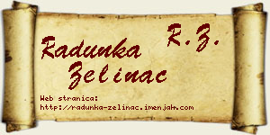 Radunka Zelinac vizit kartica